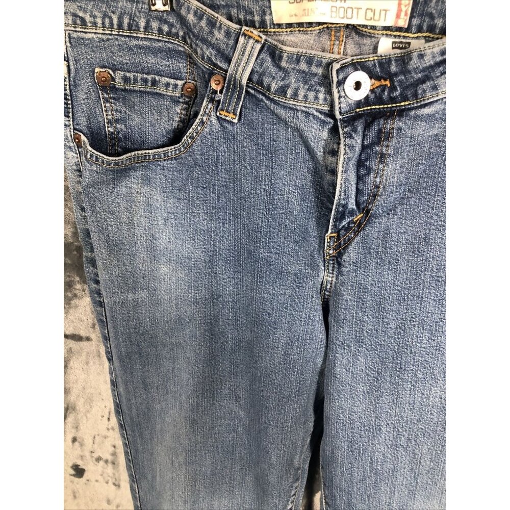 Levi's 518 Super Low JR Size 19 Denim Blue Jeans Cotton Blend Boot Cut - Picture 5 of 15